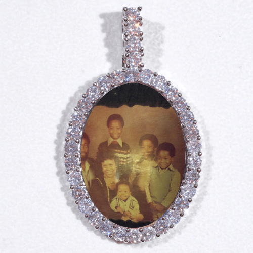 Large 3D Oval Custom Picture Pendant