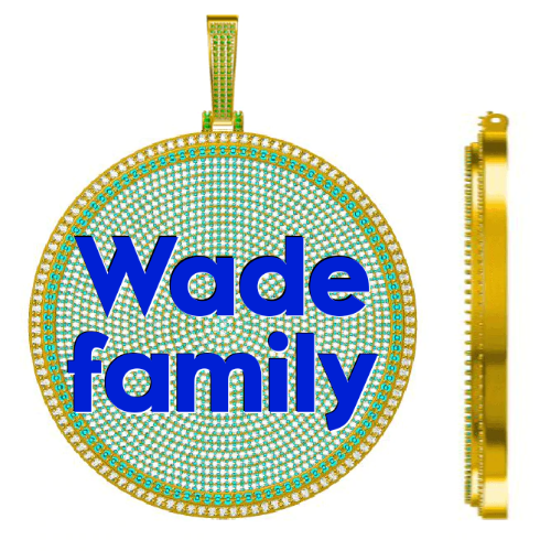 CUSTOM LETTER NECKLACE 3D BIG DISC