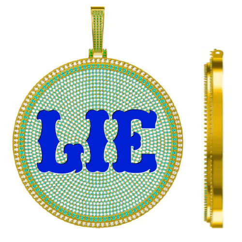 CUSTOM LETTER NECKLACE 3D BIG DISC