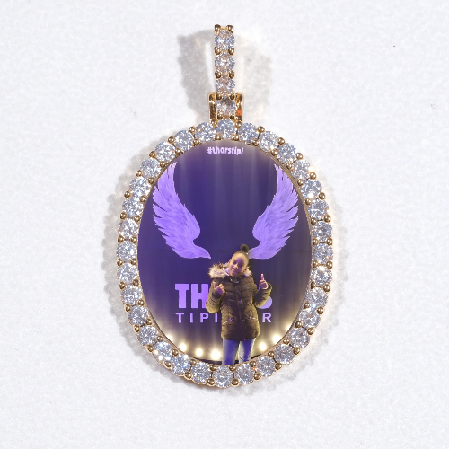 3D Oval Custom Picture Pendant