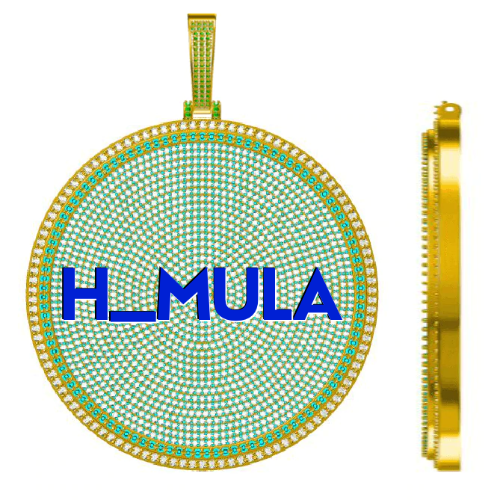 CUSTOM LETTER NECKLACE 3D BIG DISC