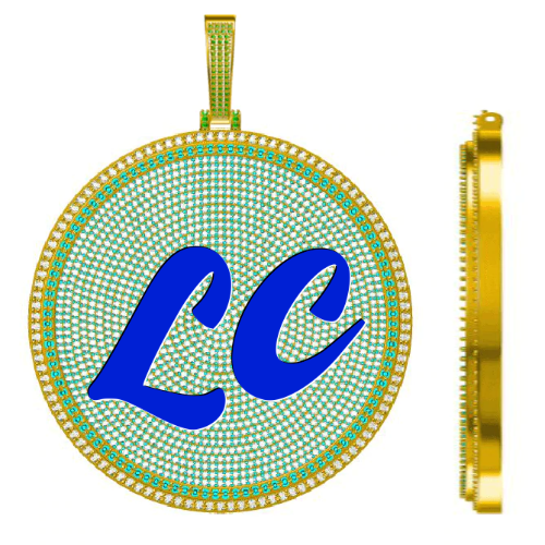 CUSTOM LETTER NECKLACE 3D BIG DISC