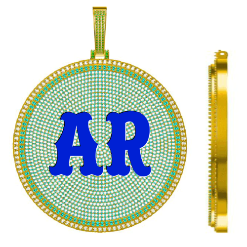 CUSTOM LETTER NECKLACE 3D BIG DISC