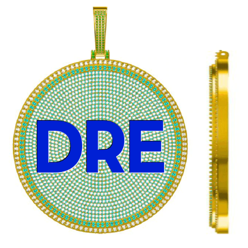 CUSTOM LETTER NECKLACE 3D BIG DISC