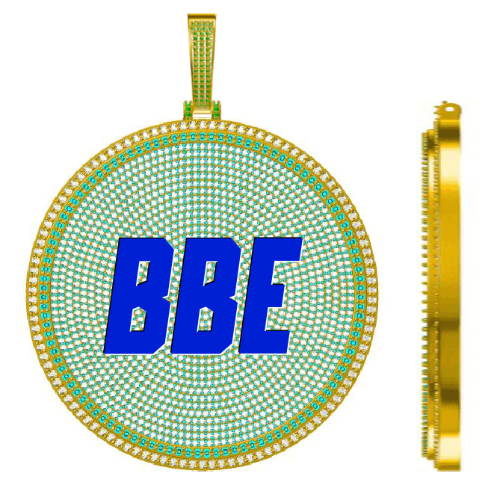 CUSTOM LETTER NECKLACE 3D BIG DISC