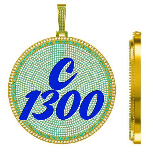 CUSTOM LETTER NECKLACE 3D BIG DISC