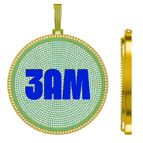 CUSTOM LETTER NECKLACE 3D BIG DISC