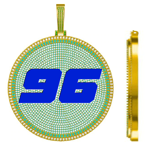 CUSTOM LETTER NECKLACE 3D BIG DISC