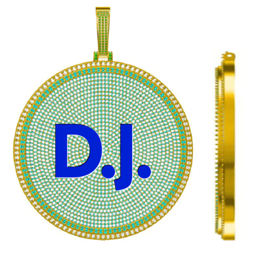 CUSTOM LETTER NECKLACE 3D BIG DISC