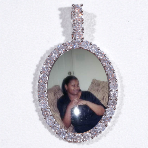 Large 3D Oval Custom Picture Pendant