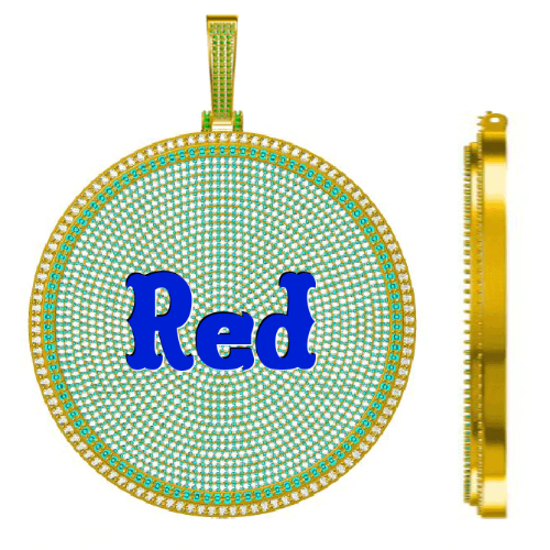 CUSTOM LETTER NECKLACE 3D BIG DISC