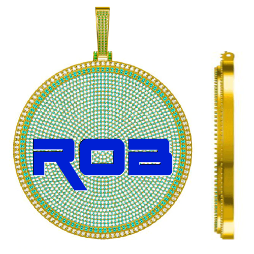 CUSTOM LETTER NECKLACE 3D BIG DISC