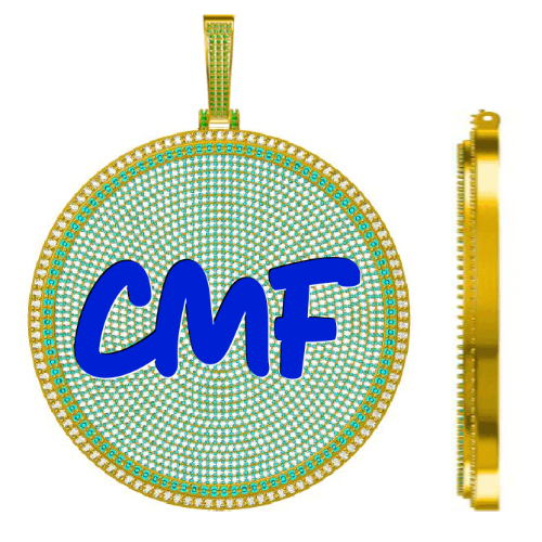 CUSTOM LETTER NECKLACE 3D BIG DISC