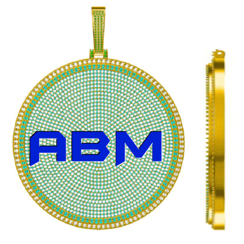 CUSTOM LETTER NECKLACE 3D BIG DISC