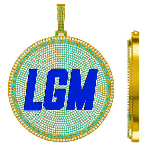 CUSTOM LETTER NECKLACE 3D BIG DISC