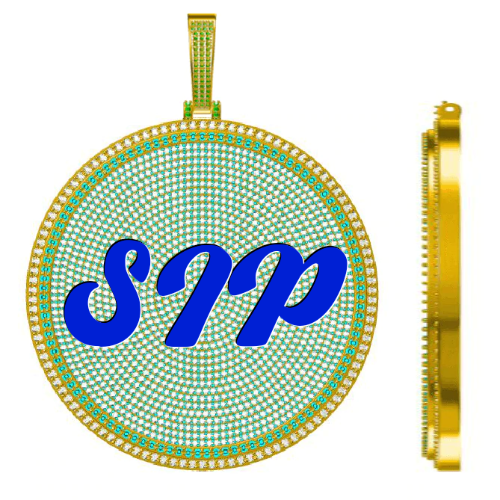 CUSTOM LETTER NECKLACE 3D BIG DISC
