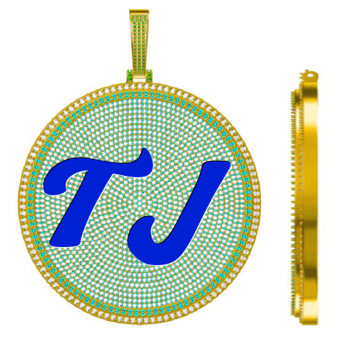 CUSTOM LETTER NECKLACE 3D BIG DISC