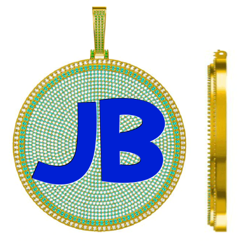 CUSTOM LETTER NECKLACE 3D BIG DISC