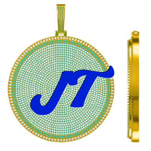 CUSTOM LETTER NECKLACE 3D BIG DISC