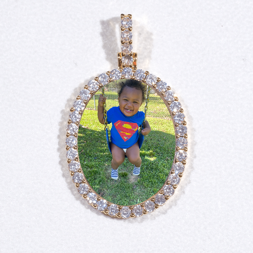 3D Oval Custom Picture Pendant
