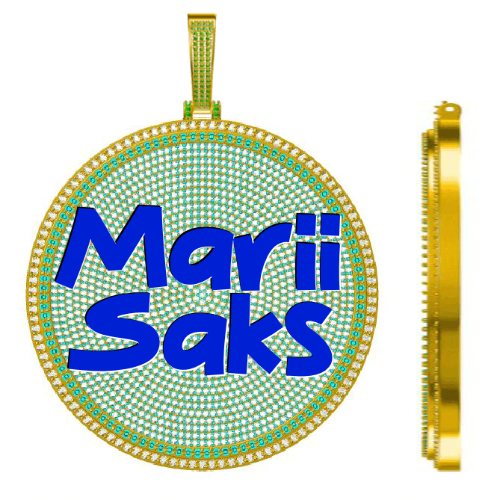 CUSTOM LETTER NECKLACE 3D BIG DISC