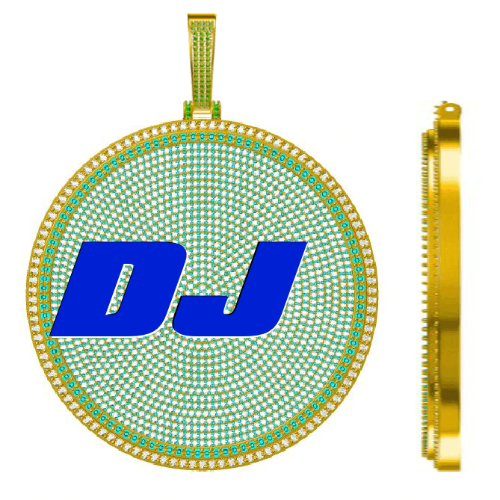 CUSTOM LETTER NECKLACE 3D BIG DISC