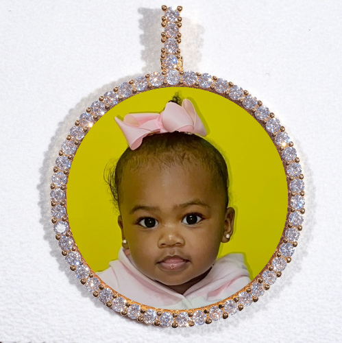 LARGE 3D CIRCLE CUSTOM PICTURE PENDANT