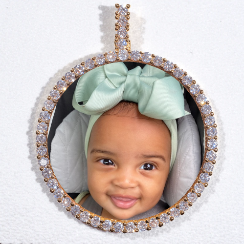 LARGE 3D CIRCLE CUSTOM PICTURE PENDANT