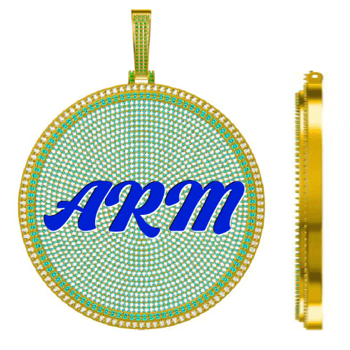 CUSTOM LETTER NECKLACE 3D BIG DISC