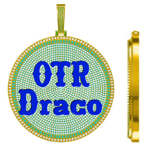 CUSTOM LETTER NECKLACE 3D BIG DISC