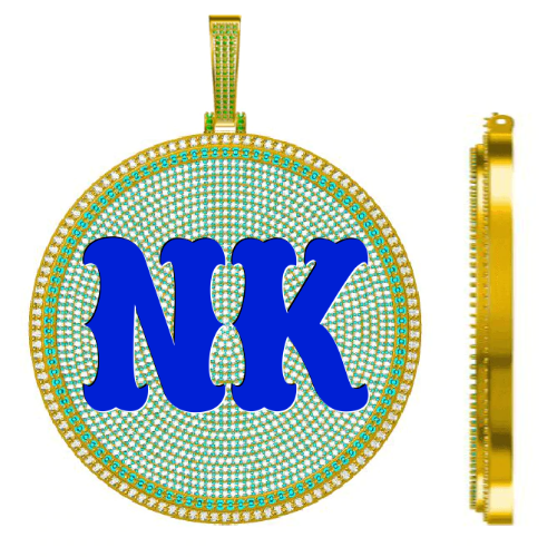 CUSTOM LETTER NECKLACE 3D BIG DISC