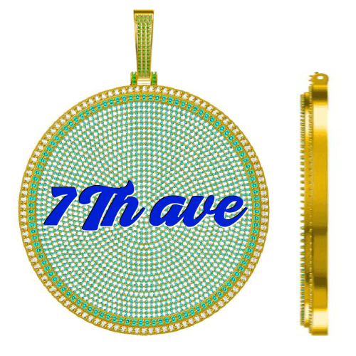 CUSTOM LETTER NECKLACE 3D BIG DISC