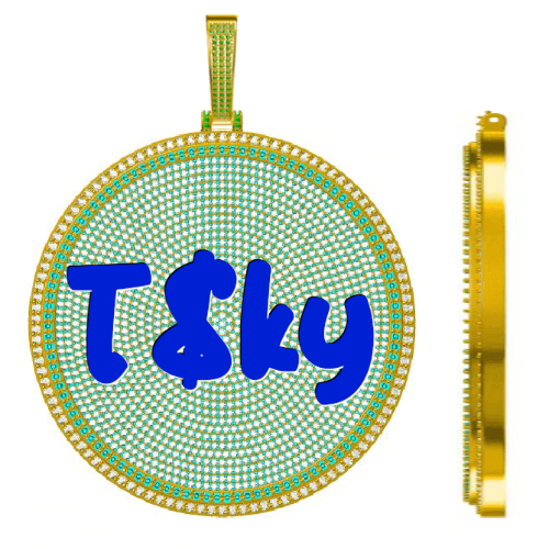 CUSTOM LETTER NECKLACE 3D BIG DISC