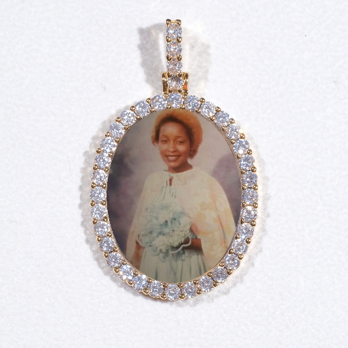 3D Oval Custom Picture Pendant