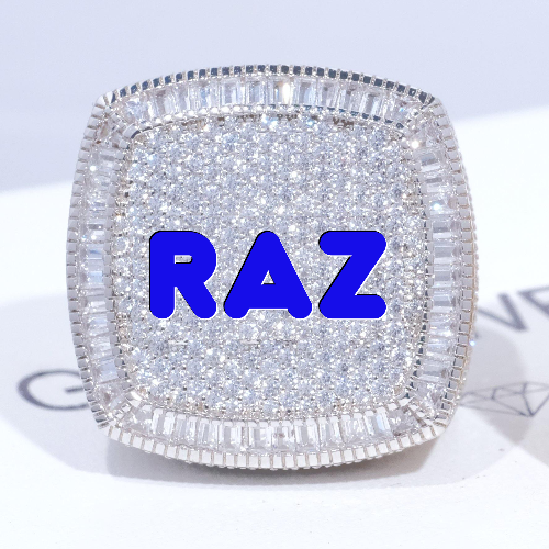 CUSTOM LETTER 3D ICED RING