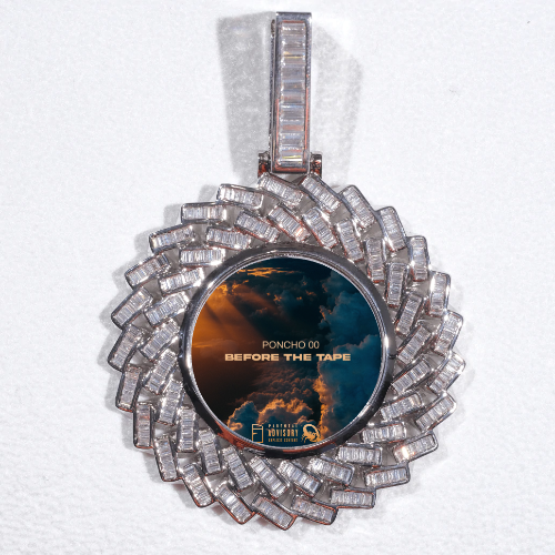Large 3D Baguette Custom Picture Pendant