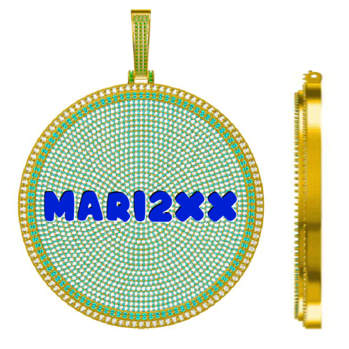CUSTOM LETTER NECKLACE 3D BIG DISC