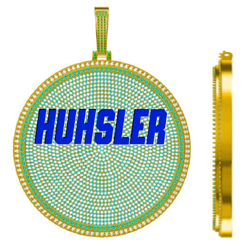 CUSTOM LETTER NECKLACE 3D BIG DISC