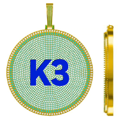 CUSTOM LETTER NECKLACE 3D BIG DISC