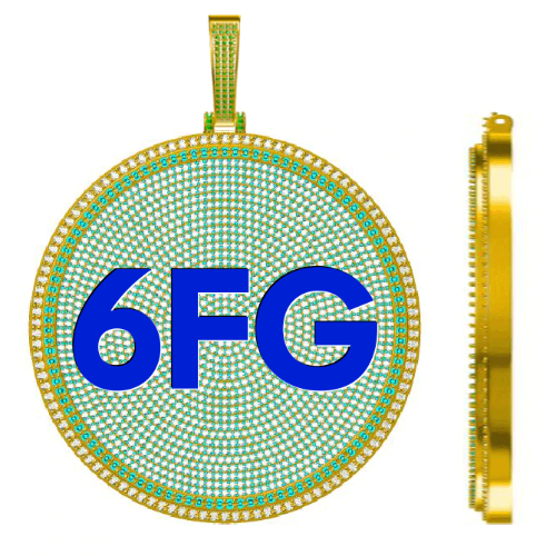 CUSTOM LETTER NECKLACE 3D BIG DISC