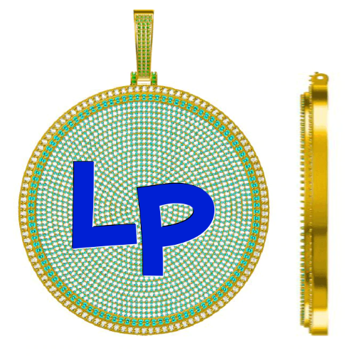 CUSTOM LETTER NECKLACE 3D BIG DISC