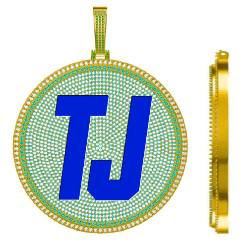 CUSTOM LETTER NECKLACE 3D BIG DISC