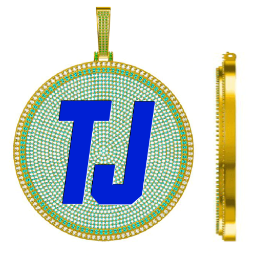 CUSTOM LETTER NECKLACE 3D BIG DISC