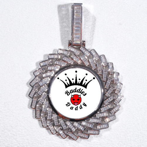 Large 3D Baguette Custom Picture Pendant