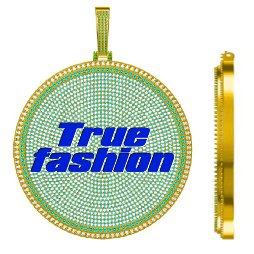 CUSTOM LETTER NECKLACE 3D BIG DISC