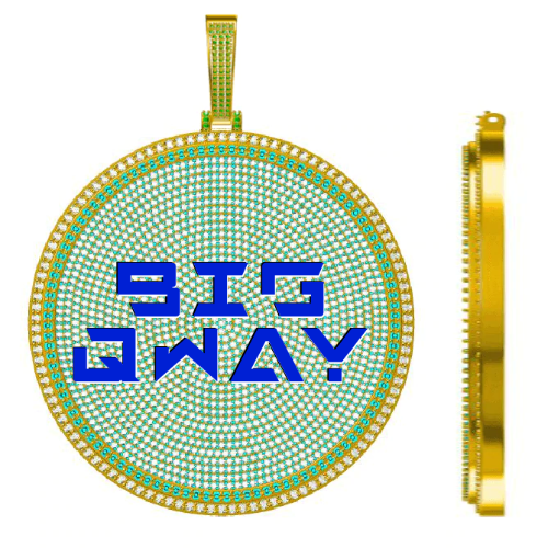 CUSTOM LETTER NECKLACE 3D BIG DISC