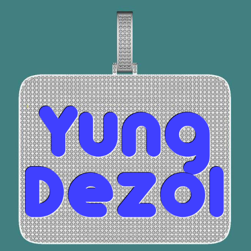 CUSTOM LETTER NECKLACE 3D BIG SQUARE