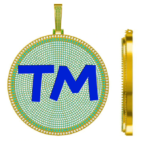 CUSTOM LETTER NECKLACE 3D BIG DISC