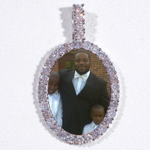 Large 3D Oval Custom Picture Pendant