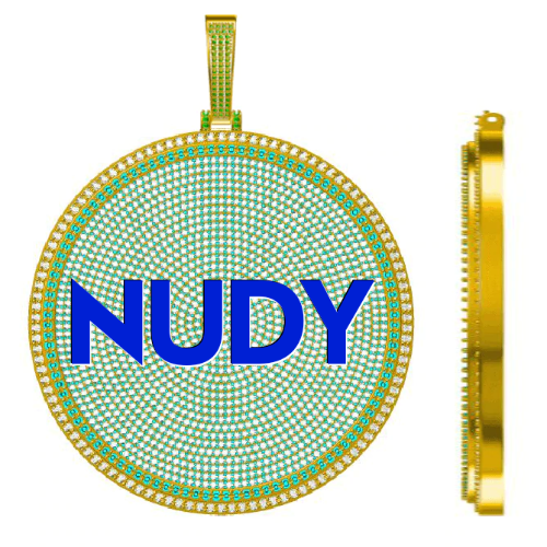 CUSTOM LETTER NECKLACE 3D BIG DISC